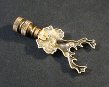 Load image into Gallery viewer, Holiday-Christmas Lamp Finial, DEER HEAD-Aged Brass Finish, Detailed metal casting