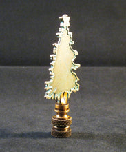 Load image into Gallery viewer, Holiday-Christmas Lamp Finial, CHRISTMAS TREE-Antique Brass/Green Finish, Detailed metal casting