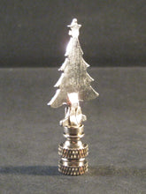 Load image into Gallery viewer, Holiday-Christmas Lamp Finial, RHINESTONE TREE-Antique Silver Finish, Detailed metal casting