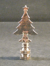Load image into Gallery viewer, Holiday-Christmas Lamp Finial, RHINESTONE TREE-Antique Silver Finish, Detailed metal casting