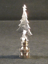 Load image into Gallery viewer, Holiday-Christmas Lamp Finial, RHINESTONE TREE-Antique Silver Finish, Detailed metal casting