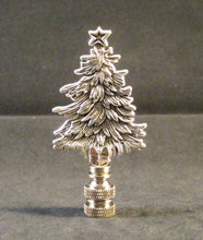 Load image into Gallery viewer, Holiday-Christmas Lamp Finial, CHRISTMAS TREE-Antique Silver Finish, Detailed metal casting