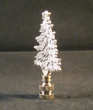 Load image into Gallery viewer, Holiday-Christmas Lamp Finial, CHRISTMAS TREE-Antique Silver Finish, Detailed metal casting