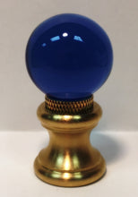 Load image into Gallery viewer, GLASS ORB-Lamp Finials in 12 Colors-Solid Brass Base, Dual Thread (1-Pc.)