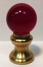 Load image into Gallery viewer, GLASS ORB-Lamp Finials in 12 Colors-Solid Brass Base, Dual Thread (1-Pc.)