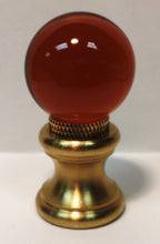Load image into Gallery viewer, GLASS ORB-Lamp Finials in 12 Colors-Solid Brass Base, Dual Thread (1-Pc.)