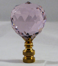 Load image into Gallery viewer, CRYSTAL FACETED BALL-Lamp Finial-Pink, Polished Brass Finish