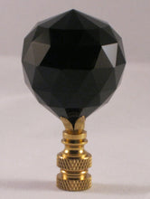 Load image into Gallery viewer, CRYSTAL FACETED BALL-Lamp Finial-Black, Polished Brass Finish