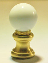 Load image into Gallery viewer, GLASS ORB-Lamp Finials in 12 Colors-Solid Brass Base, Dual Thread (1-Pc.)