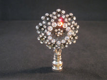 Load image into Gallery viewer, RHINESTONE FLOWER-B Lamp Finial-Antique Silver Finish