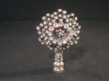 Load image into Gallery viewer, RHINESTONE FLOWER-B Lamp Finial-Antique Silver Finish