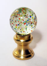 Load image into Gallery viewer, GLASS ORB-Lamp Finials in 12 Colors-Solid Brass Base, Dual Thread (1-Pc.)