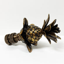 Load image into Gallery viewer, LARGE PINEAPPLE Lamp Finial, Aged Brass Finish, Highly detailed metal casting