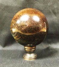 Load image into Gallery viewer, Extra Large TIGER EYE QUARTZ Stone Lamp Finial-on Pedestal Base, AB, PB or CH Finish (1 Pc.)