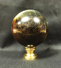 Load image into Gallery viewer, Extra Large TIGER EYE QUARTZ Stone Lamp Finial-on Pedestal Base, AB, PB or CH Finish (1 Pc.)