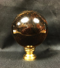 Load image into Gallery viewer, Extra Large TIGER EYE QUARTZ Stone Lamp Finial-on Pedestal Base, AB, PB or CH Finish (1 Pc.)