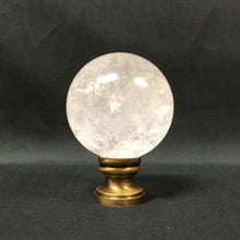 Load image into Gallery viewer, Large ROCK QUARTZ Stone Lamp Finial-on Pedestal Base, AB, PB or CH Finish (1 Pc.)