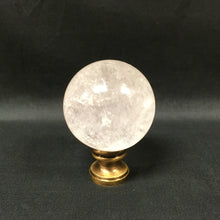 Load image into Gallery viewer, Large ROCK QUARTZ Stone Lamp Finial-on Pedestal Base, AB, PB or CH Finish (1 Pc.)
