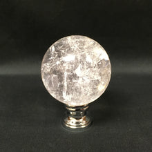 Load image into Gallery viewer, Large ROCK QUARTZ Stone Lamp Finial-on Pedestal Base, AB, PB or CH Finish (1 Pc.)