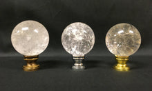 Load image into Gallery viewer, Large ROCK QUARTZ Stone Lamp Finial-on Pedestal Base, AB, PB or CH Finish (1 Pc.)