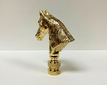 Load image into Gallery viewer, HORSE HEAD Lamp Finial, Polished Brass Finish, Highly detailed metal casting