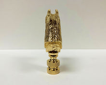 Load image into Gallery viewer, HORSE HEAD Lamp Finial, Polished Brass Finish, Highly detailed metal casting