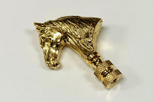 Load image into Gallery viewer, HORSE HEAD Lamp Finial, Polished Brass Finish, Highly detailed metal casting