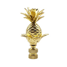 Load image into Gallery viewer, LARGE PINEAPPLE Lamp Finial, Polished Brass Finish, Highly detailed metal casting