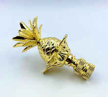 Load image into Gallery viewer, LARGE PINEAPPLE Lamp Finial, Polished Brass Finish, Highly detailed metal casting