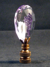 Load image into Gallery viewer, LASER ENGRAVED CRYSTAL FLOWER-Lamp Finial-Lilac, AB, PB OR SN Finish