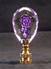 Load image into Gallery viewer, LASER ENGRAVED CRYSTAL FLOWER-Lamp Finial-Lilac, AB, PB OR SN Finish