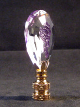 Load image into Gallery viewer, LASER ENGRAVED CRYSTAL FLOWER-Lamp Finial-Lilac, AB, PB OR SN Finish