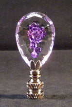 Load image into Gallery viewer, LASER ENGRAVED CRYSTAL FLOWER-Lamp Finial-Lilac, AB, PB OR SN Finish