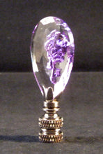 Load image into Gallery viewer, LASER ENGRAVED CRYSTAL FLOWER-Lamp Finial-Lilac, AB, PB OR SN Finish