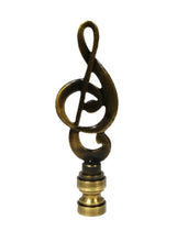 Load image into Gallery viewer, MUSIC STAFF Lamp Finial-Aged Brass Finish, Highly detailed metal casting