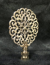 Load image into Gallery viewer, MEDALLION #6 Cast Alloy Lamp Finial-Antique Silver Finish