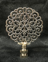 Load image into Gallery viewer, MEDALLION #6 Cast Alloy Lamp Finial-Antique Silver Finish