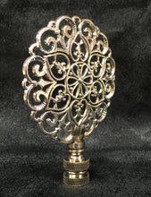 Load image into Gallery viewer, MEDALLION #6 Cast Alloy Lamp Finial-Antique Silver Finish