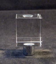 Load image into Gallery viewer, MODERN CUBE Optic Glass Crystal Lamp Finial-Chrome Finish