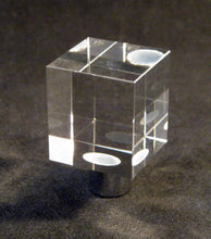 Load image into Gallery viewer, MODERN CUBE Optic Glass Crystal Lamp Finial-Chrome Finish