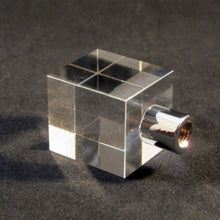 Load image into Gallery viewer, MODERN CUBE Optic Glass Crystal Lamp Finial-Chrome Finish