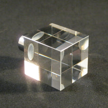 Load image into Gallery viewer, MODERN CUBE Optic Glass Crystal Lamp Finial-Chrome Finish