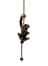 Load image into Gallery viewer, HANGING MONKEY Fan/Socket Pull Chain, Antique Brass Finish-12" Beaded Chain