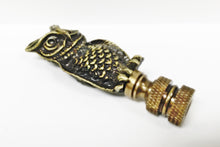 Load image into Gallery viewer, OWL Lamp Finial-Aged Brass Finish, Highly detailed metal casting