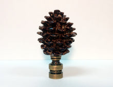 Load image into Gallery viewer, PINECONE Lamp Finial, Highly Detailed Resin Casting, Aged Brass Base