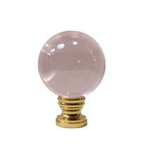 Load image into Gallery viewer, LARGE GLASS ORB-Lamp Finial-PINK, Solid Brass Base, 3-Finishes