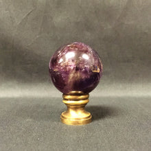 Load image into Gallery viewer, PURPLE ROCK QUARTZ-Crystal Lamp Finial-on Pedestal Base, Available in 3 Finishes (1 Pc.)