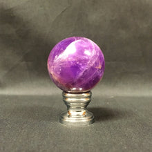Load image into Gallery viewer, PURPLE ROCK QUARTZ-Crystal Lamp Finial-on Pedestal Base, Available in 3 Finishes (1 Pc.)