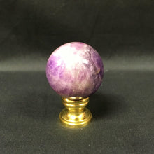 Load image into Gallery viewer, PURPLE ROCK QUARTZ-Crystal Lamp Finial-on Pedestal Base, Available in 3 Finishes (1 Pc.)