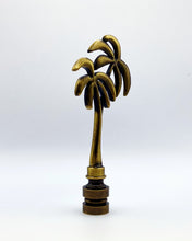 Load image into Gallery viewer, PALM TREE Lamp Finial, Aged Brass Finish, Highly detailed metal casting